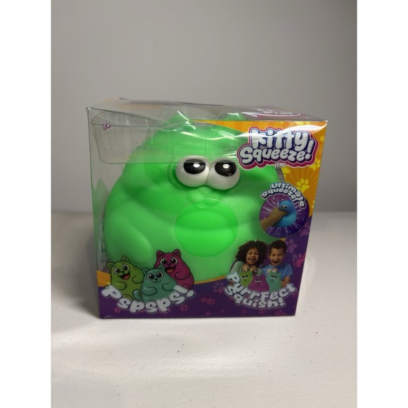 Kitty Squeeze Other - Kitty Squeeze Green Cat Squeezy Fidget Toy Stress Reliever Squish